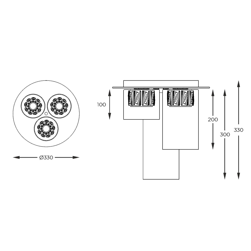 Zuma Line - LED-Aufbauleuchte 3xLED/5W/230V Messing