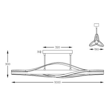 Zuma Line - LED-Deckenleuchte an Stange LED/30W/230V