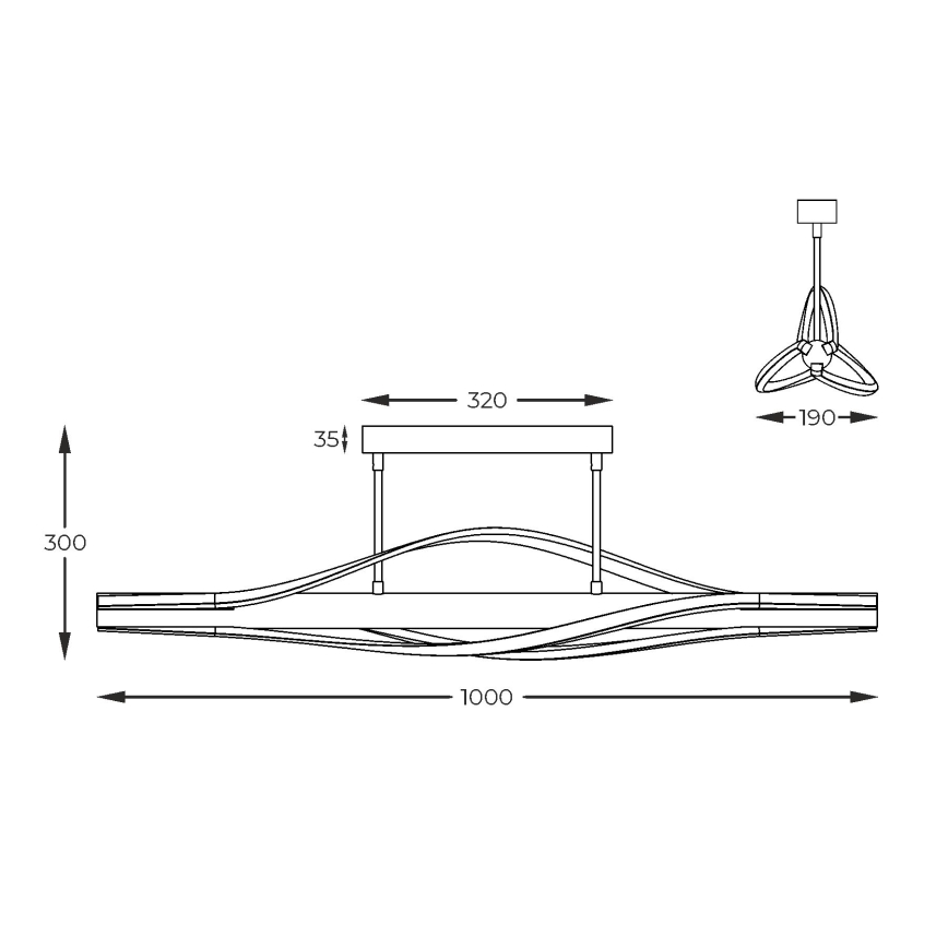 Zuma Line - LED-Deckenleuchte an Stange LED/30W/230V