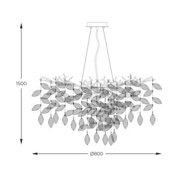 Zuma Line - Kronleuchter an Schnur 10xG9/3,5W/230V silbern