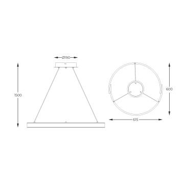 Zuma Line - Dimmbarer LED-Kronleuchter an Schnur LED/30W/230V schwarz/golden