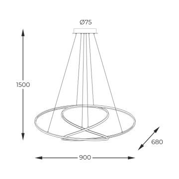 Zuma Line - Dimmbare LED-Hängeleuchte an Schnur LED/56W/230V golden