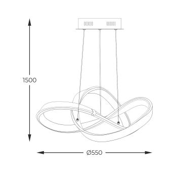 Zuma Line - Dimmbare LED-Hängeleuchte an Schnur LED/44W/230V schwarz