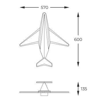 Zuma Line - Dimmbare LED-Kinder-Wandleuchte LED/24W/230V FLugzeug