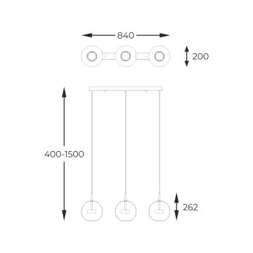 Zuma Line - LED-Hängeleuchte an Schnur 3xLED/5W/230V silbern