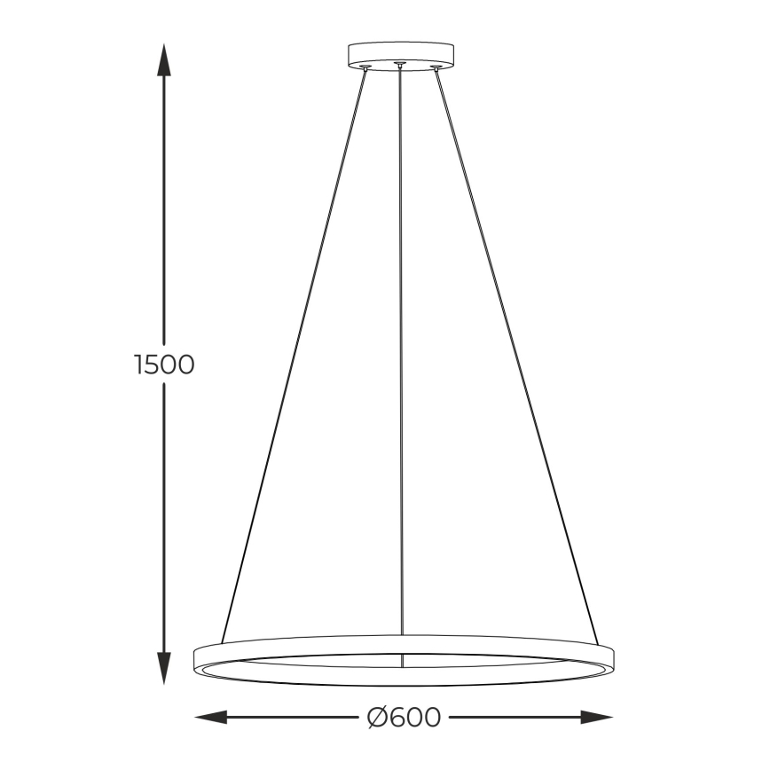 Zuma Line - LED-Hängeleuchte an Schnur LED/32W/230V 3000/4000/6000K d 60 cm schwarz