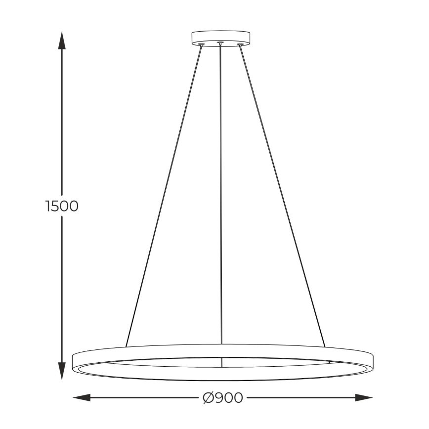 Zuma Line - LED-Hängeleuchte an Schnur LED/40W/230V 3000/4000/6000K d 90 cm schwarz